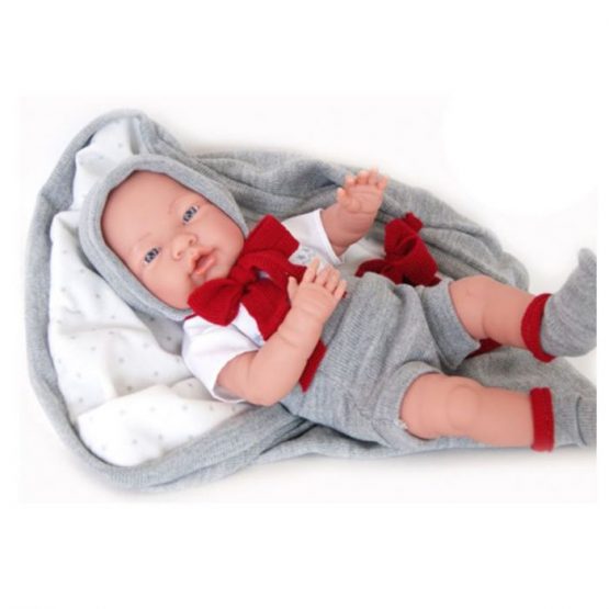 036080 Dnenes Κούκλα Μωρό Βινυλίου Αγόρι με Γκρι Ρούχα 48εκ